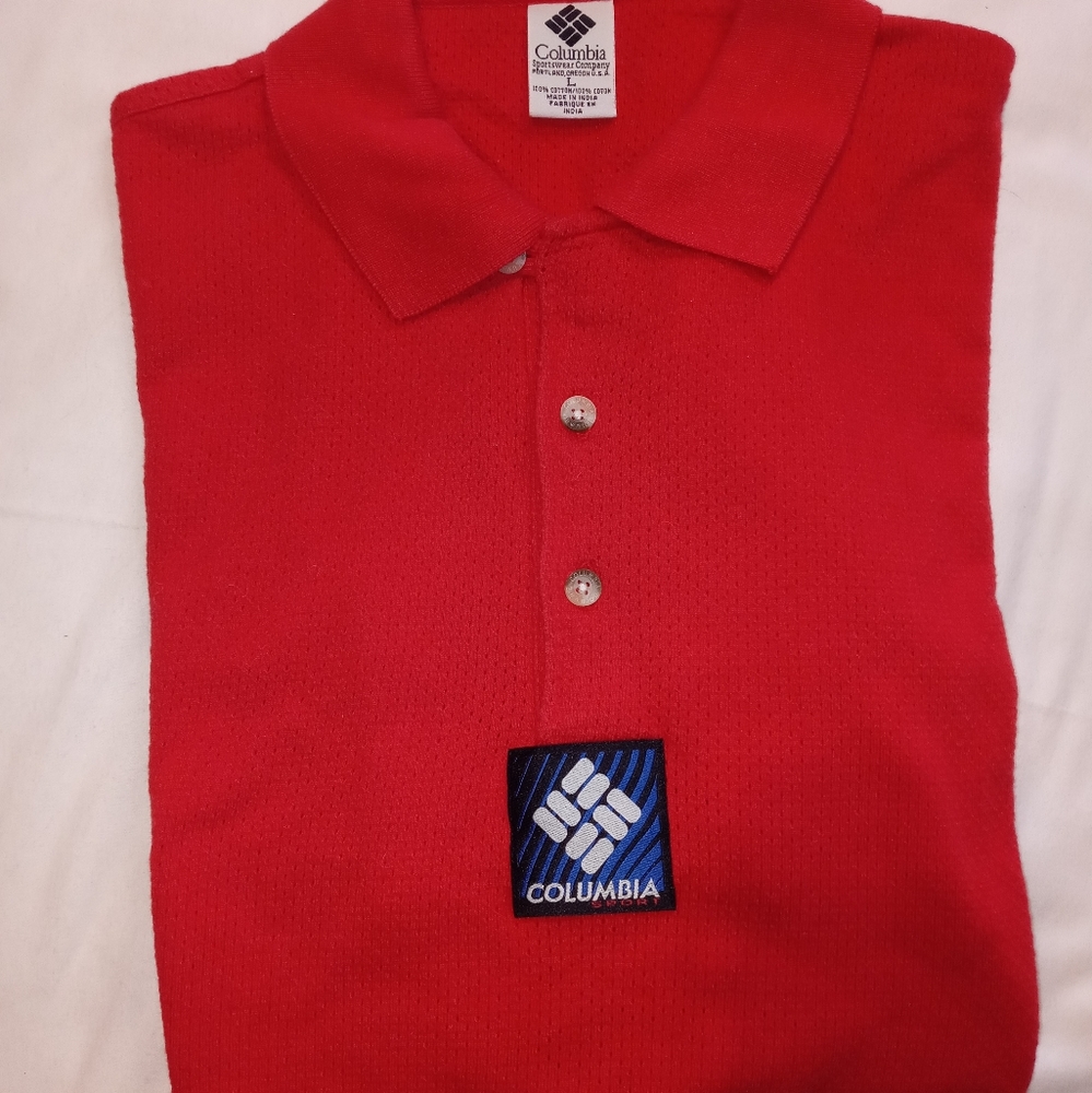 Columbia | VTG Red Polo Style Short Sleeve Mens Size Large